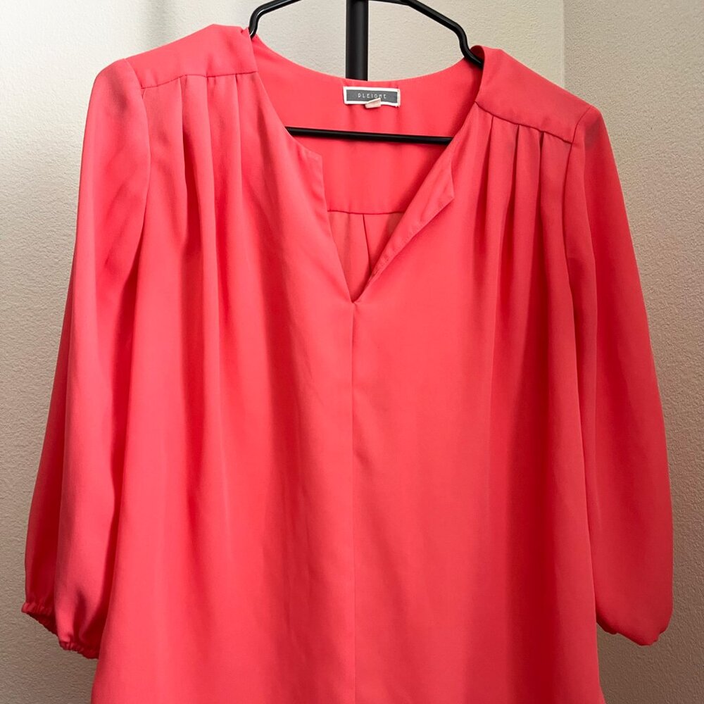 Pleione Coral Pink Blouse, XS